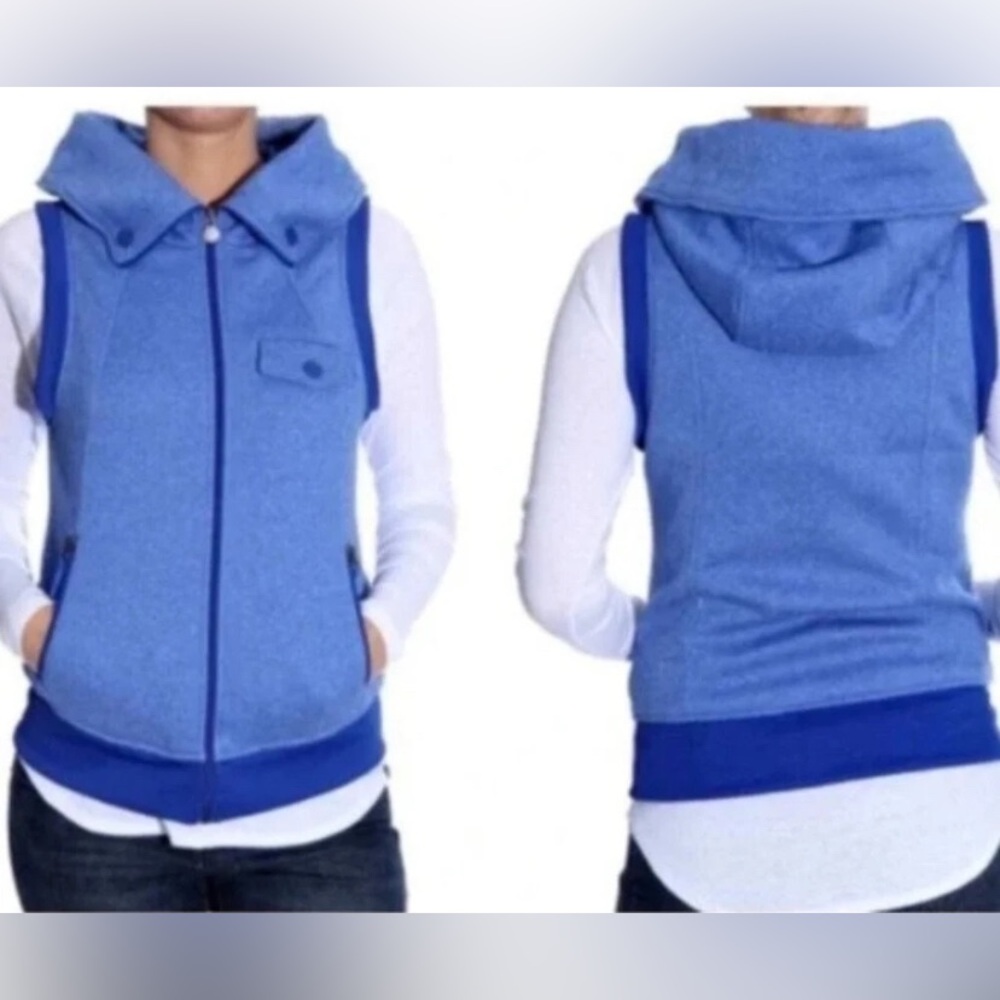 Burton Dry Ride Full Zip Hooded Vest‎ Blue Womens Snowboard Size XS